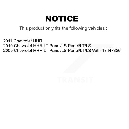 Rotors de frein à disque avant et arrière, plaquettes en céramique et Kit de tambour pour Chevrolet HHR