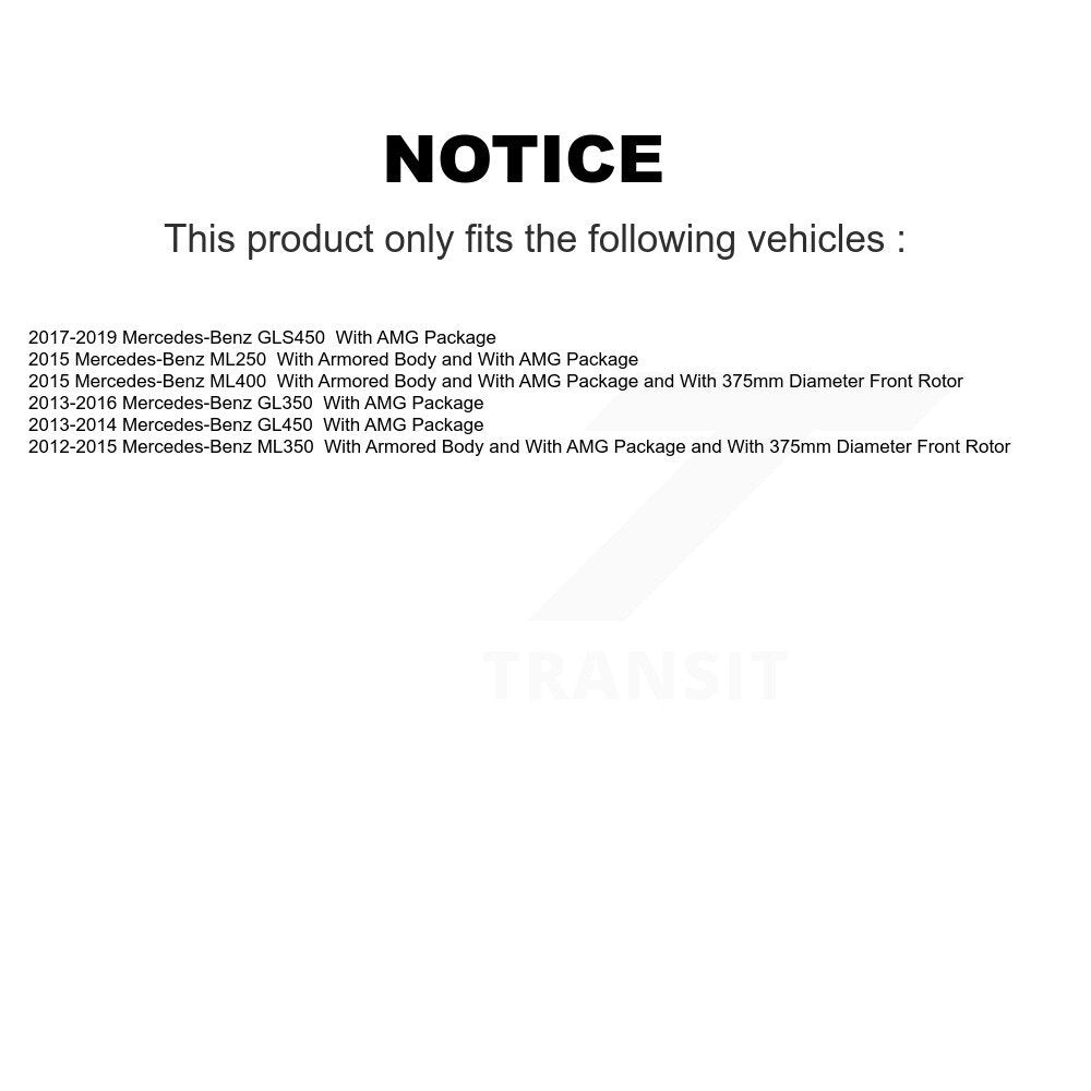Kit de rotor de frein avant et de plaquettes en céramique pour Mercedes-Benz ML350 GL350 GLS450 ML40
