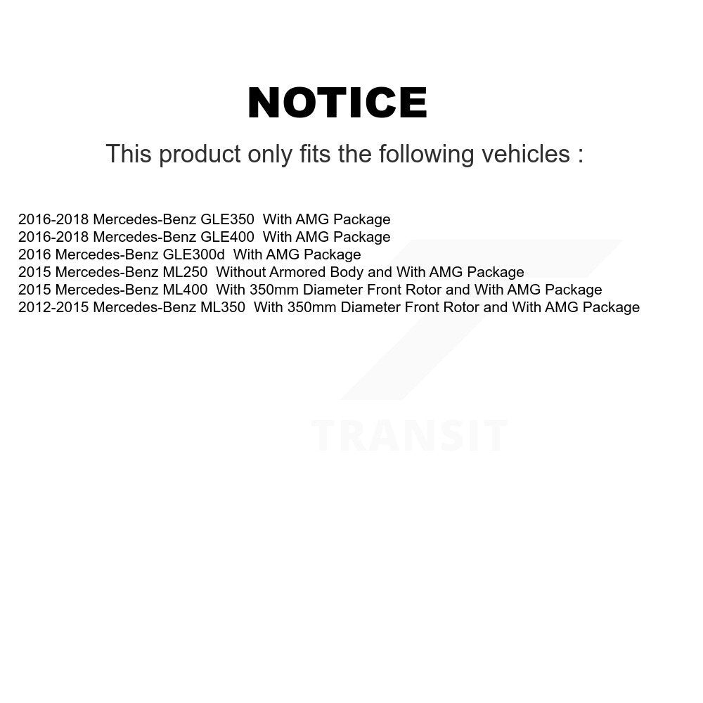 Rotors de frein avant et Kit de plaquettes en céramique pour Mercedes-Benz ML350 GLE400 GLE350 ML40