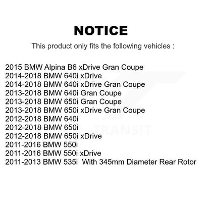 Kit de rotor de frein arrière et de plaquettes en céramique, pour BMW 550i xDrive 650i Gran Coupé 640i 535