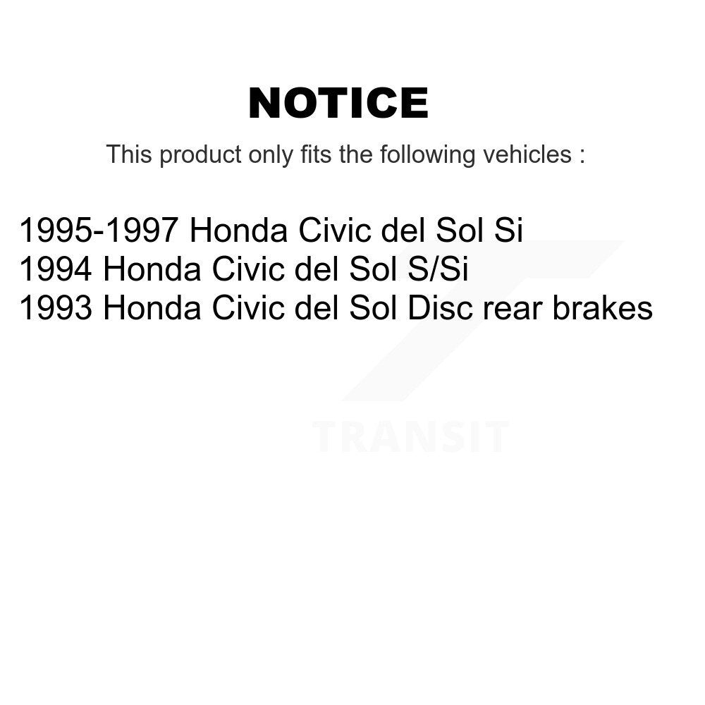 Kit de rotors de frein à disque avant et arrière et plaquettes en céramique pour Honda Civic del Sol