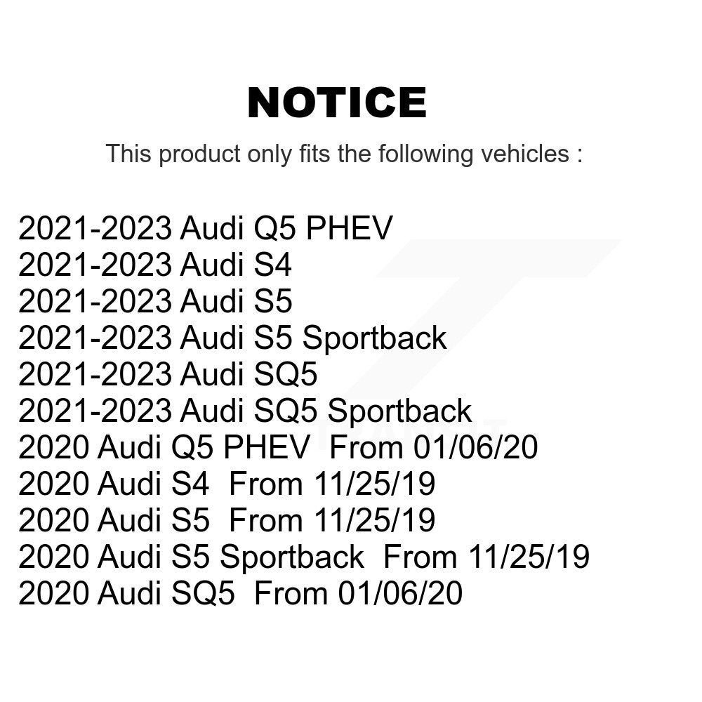 Kit de rotors de frein à disque avant et arrière et plaquettes en céramique, pour Audi S5 SQ5 Sportback S4