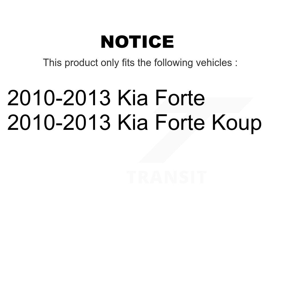 Kit de plaquettes en céramique et de chaussures de stationnement pour rotors de disque arrière, pour Kia Forte Kou 2010 – 2013