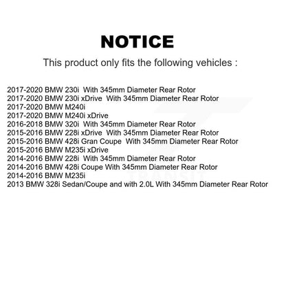 Kit de chaussures de stationnement et de matériel de stationnement, Rotors à disque arrière, tampons en céramique, pour BMW 230i xDriv