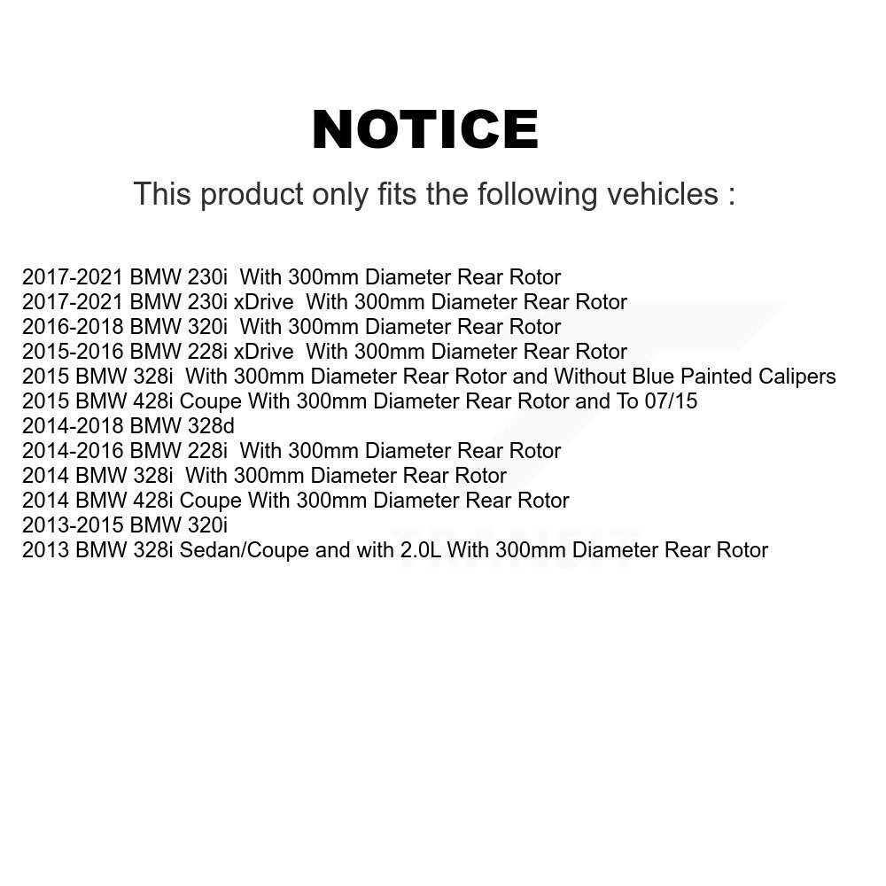 Kit de chaussures de stationnement et de matériel de stationnement, Rotors à disque arrière, tampons en céramique, pour BMW 230i xDriv