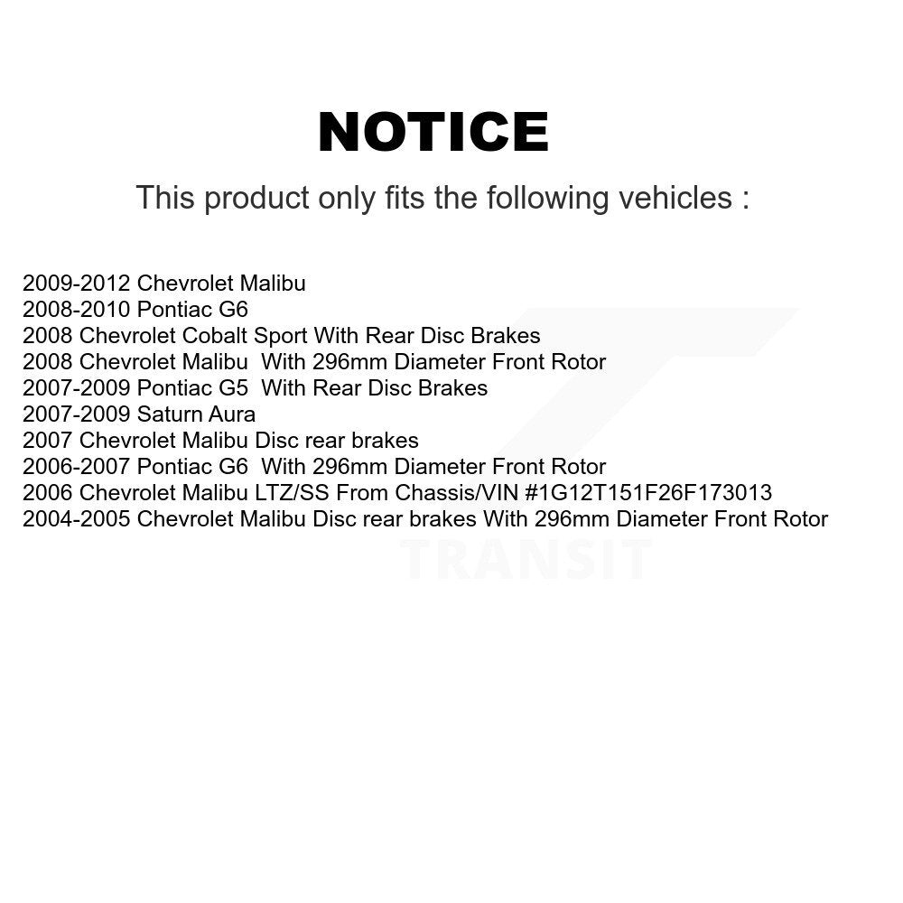 Kit de plaquettes de frein semi-métalliques pour Rotors de frein avant, pour Chevrolet Malibu Pontiac G5 G6 Aur