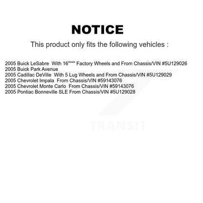 Kit de plaquettes semi-métalliques de Rotor de frein avant, pour Chevrolet Impala Buick LeSabre Mont