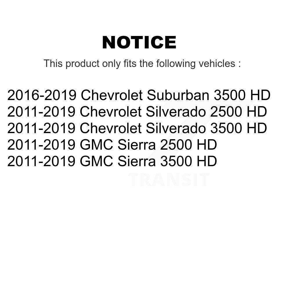 Rotors de frein avant et Kit de plaquettes semi-métalliques pour GMC Chevrolet Sierra 2500 HD 350