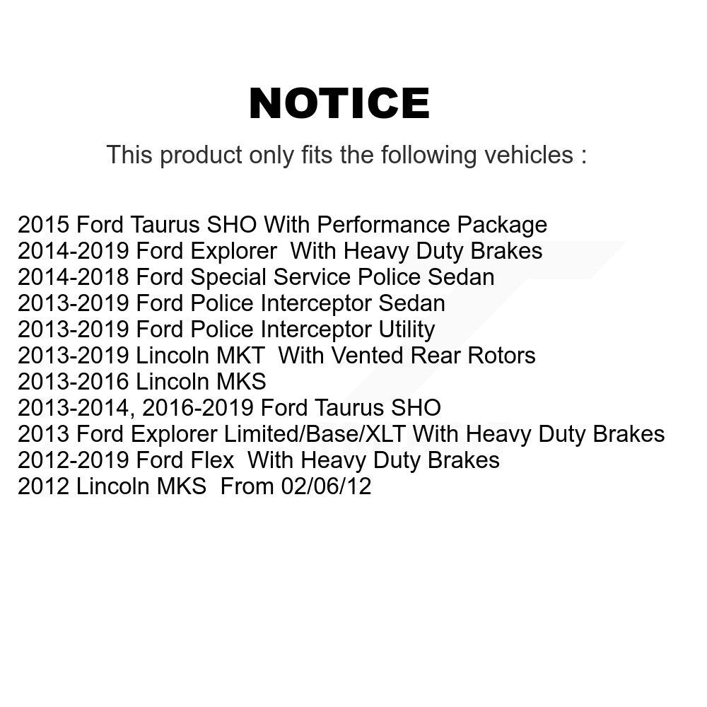 Kit de plaquettes semi-métalliques de Rotor de frein avant, pour Ford Explorer Flex Taurus Police MK