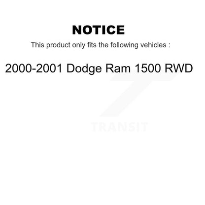 Rotors de frein à disque avant et kit de plaquettes semi-métalliques pour Dodge Ram 1500 RW 2000-2001