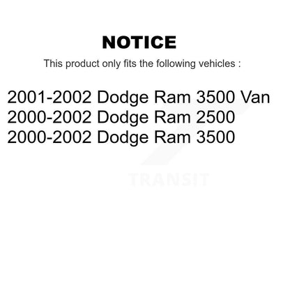 Kit de rotors de frein à disque avant et plaquettes semi-métalliques pour Dodge Ram 2500 3500 Van