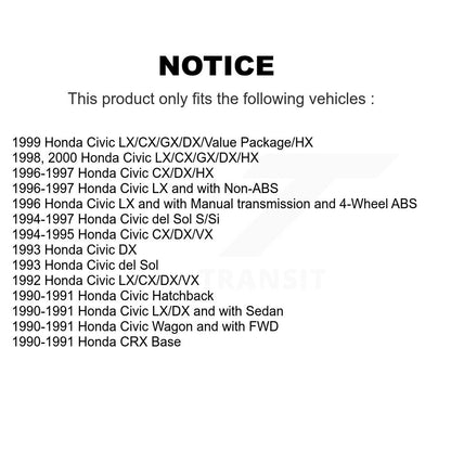 Kit de disques de frein à disque avant et plaquettes semi-métalliques pour Honda Civic del Sol CRX