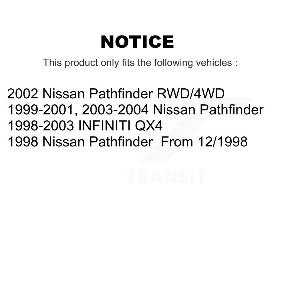 Kit de plaquettes de frein semi-métalliques pour Rotors de frein avant, pour Nissan Pathfinder INFINITI QX