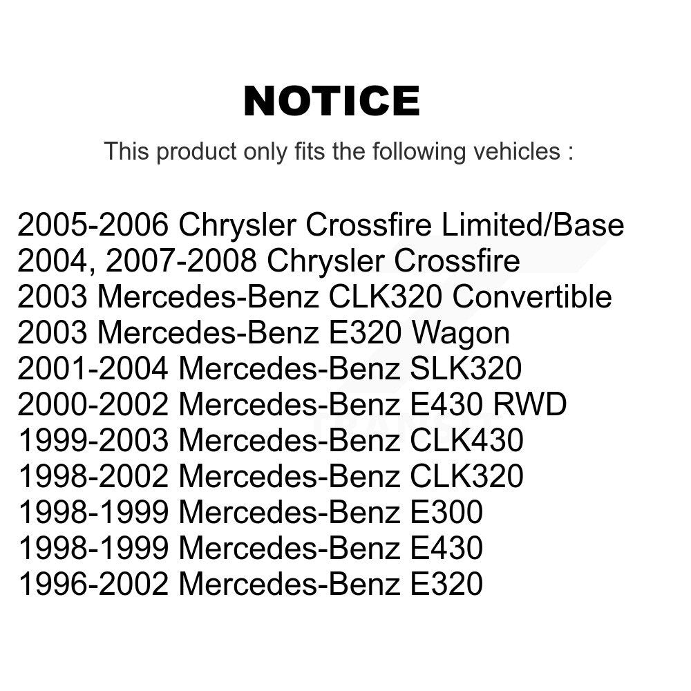 Kit de rotor de frein avant et de plaquettes semi-métalliques pour Mercedes-Benz E320 Chrysler CLK32