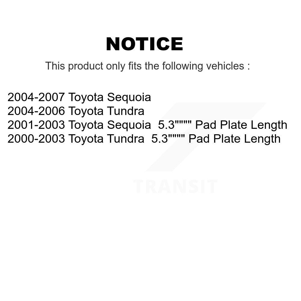 Kit de disques de frein à disque avant et plaquettes semi-métalliques pour Toyota Tundra Sequoia