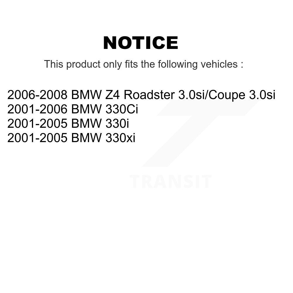 Kit de rotors de frein à disque avant et plaquettes semi-métalliques pour BMW 330Ci Z4 330i 330xi