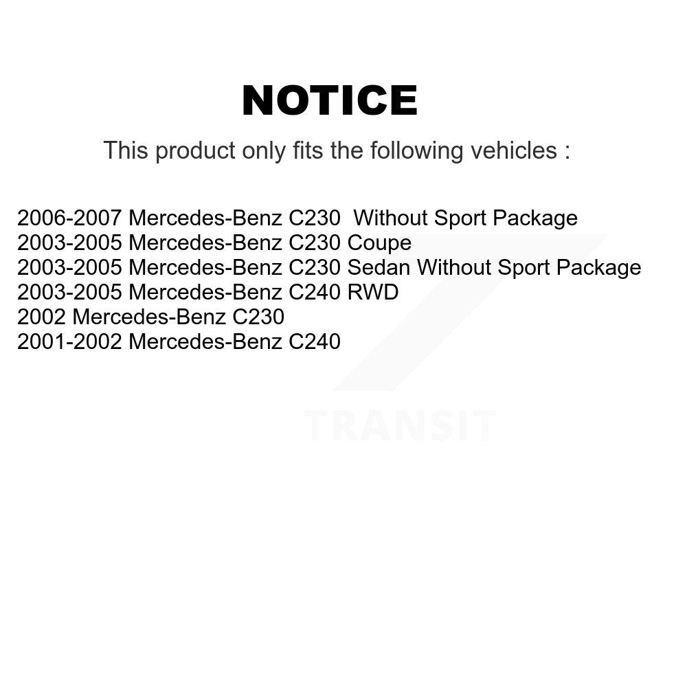 Kit de disques de frein à disque avant et plaquettes semi-métalliques pour Mercedes-Benz C230 C240