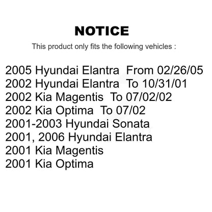 Rotors de frein avant et Kit de plaquettes semi-métalliques pour Hyundai Elantra Sonata Kia Optim