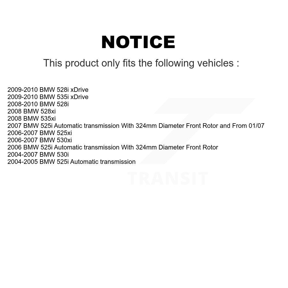 Kit de plaquettes semi-métalliques de Rotor de frein avant, pour BMW 530i 530xi 528i xDrive 525i 535