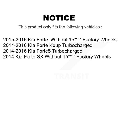 Kit de rotors de frein à disque avant et plaquettes semi-métalliques pour Kia Forte Forte5 Koup