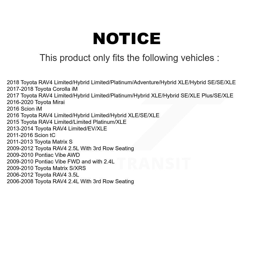 Kit de rotor de frein avant et de plaquettes semi-métalliques pour Toyota RAV4 Matrix Pontiac Vibe i