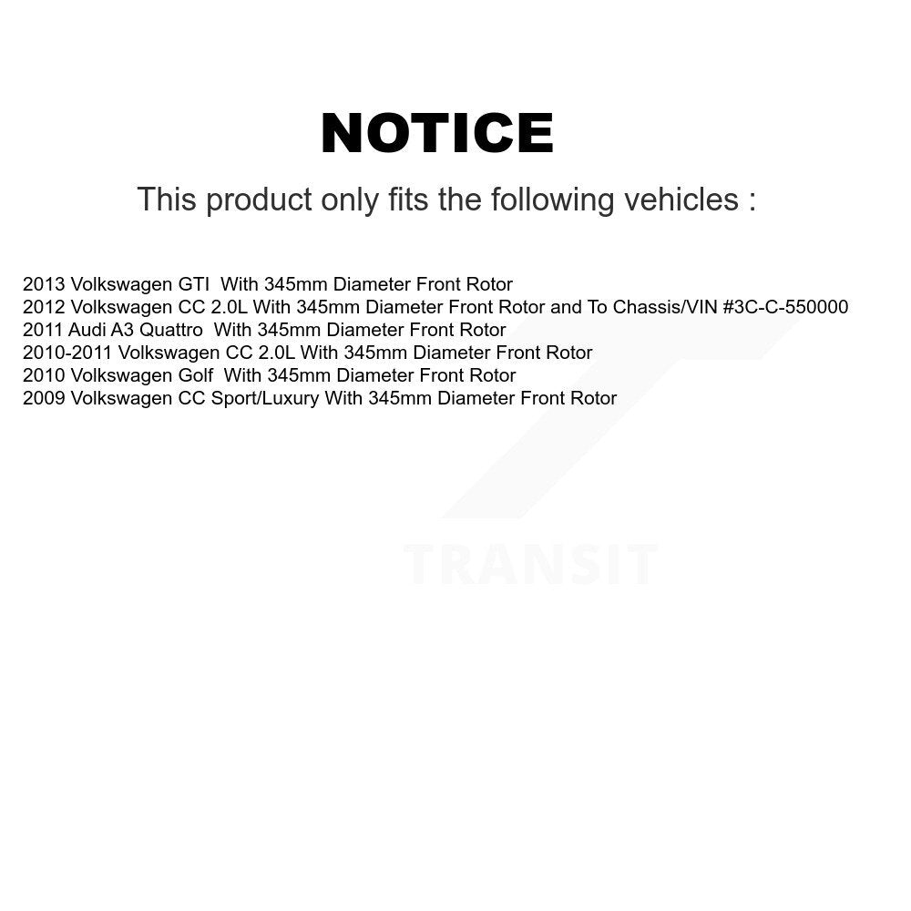Kit de plaquettes de frein à disque avant, Rotors semi-métalliques, pour Volkswagen Golf CC GTI Audi A