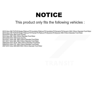 Kit de plaquettes semi-métalliques de Rotor de frein avant, pour Volvo XC70 S60 V60 S80 Cross Country