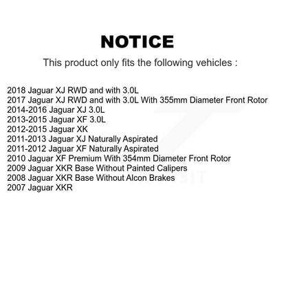 Kit de rotors de frein à disque avant et plaquettes semi-métalliques pour Jaguar XF XJ XKR XK