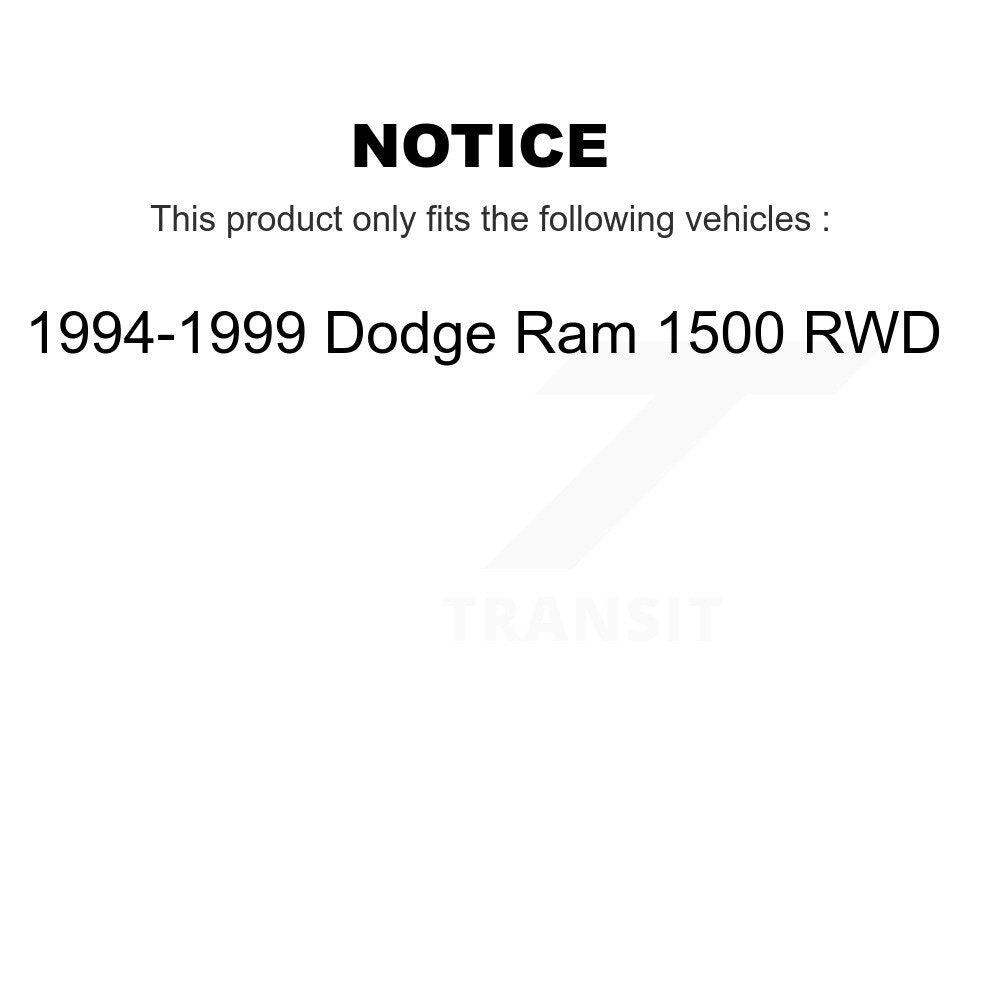 Rotors de frein à disque avant et kit de plaquettes semi-métalliques pour Dodge Ram 1500 RW 1994-1999