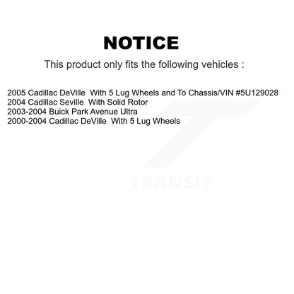 Kit de rotor de frein avant et arrière et plaquettes semi-métalliques pour Cadillac DeVille Buick Par