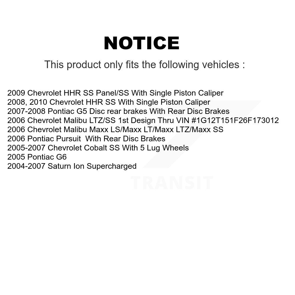 Kit de plaquettes semi-métalliques de Rotor de frein avant et arrière, pour Chevrolet Cobalt Saturn Ion HH