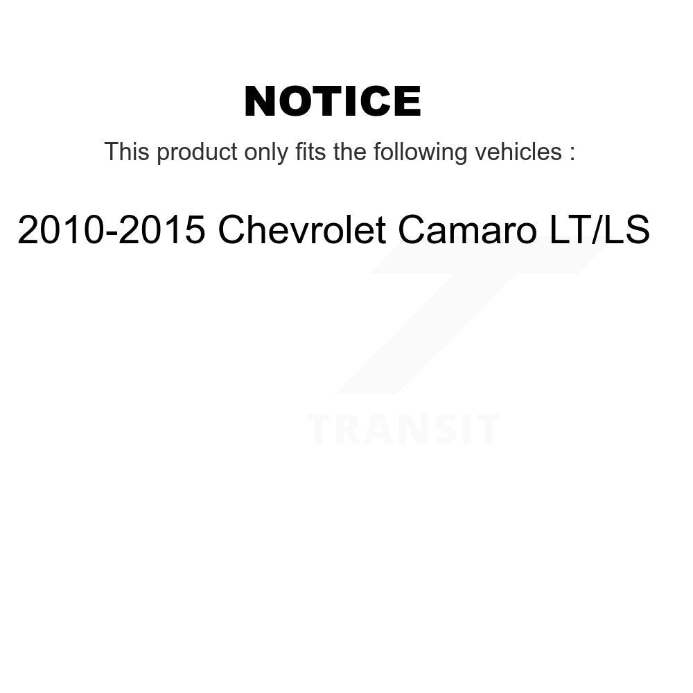Kit de rotors de frein avant et arrière et plaquettes semi-métalliques pour Chevrolet Camaro LT L 10-15