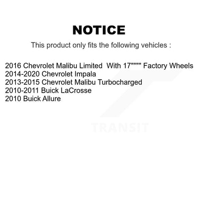 Kit de rotor de frein avant et arrière et plaquettes semi-métalliques pour Chevrolet Malibu Impala Buic