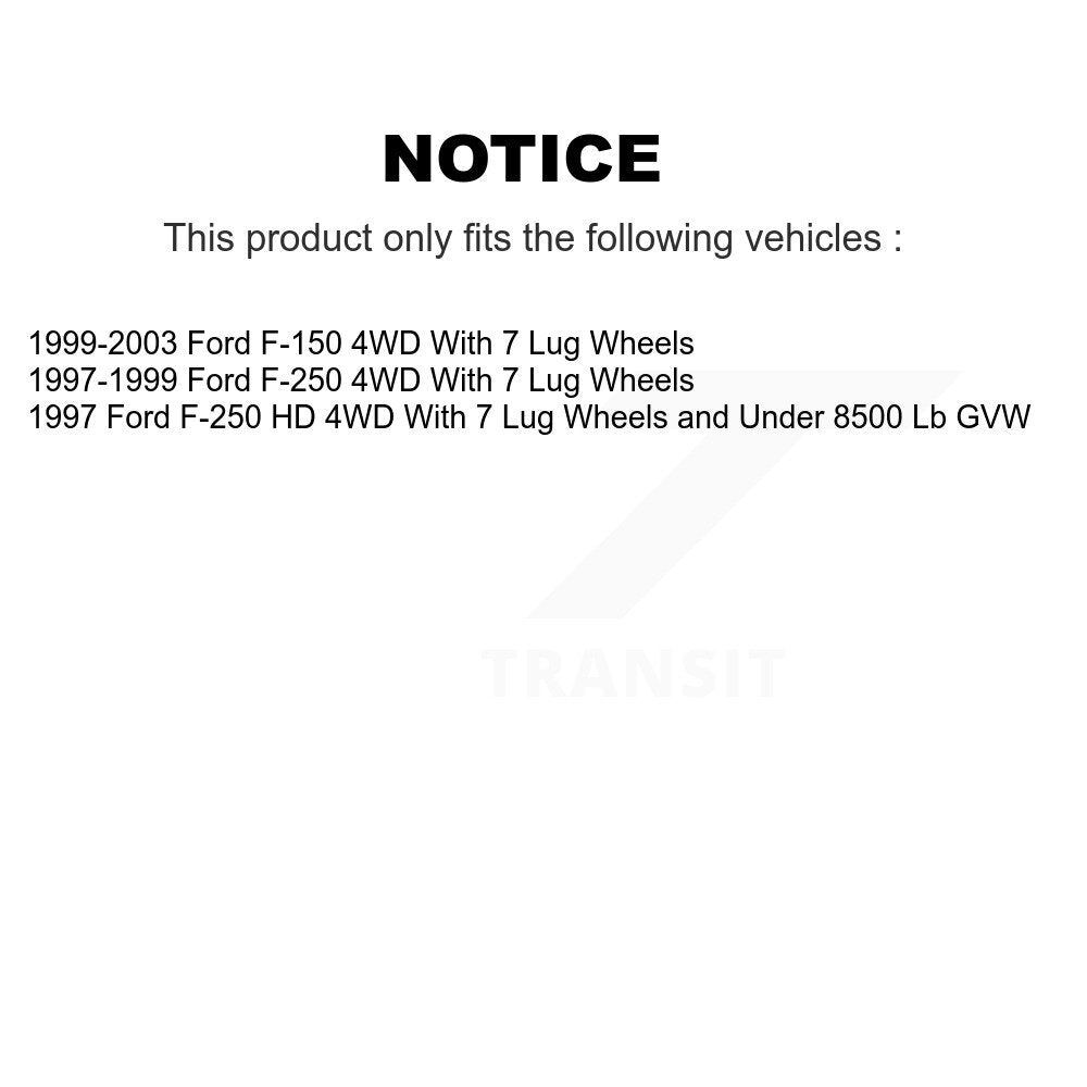 Rotors de frein à disque avant et arrière et Kit de plaquettes semi-métalliques pour Ford F-150 F-250 HD 4W