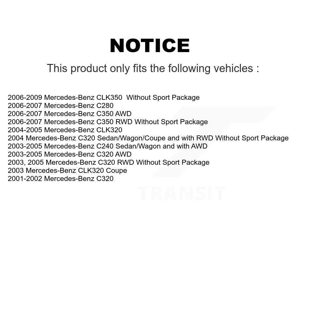 Kit de plaquettes de frein semi-métalliques pour disques de frein avant et arrière, pour Mercedes-Benz C280 C240 CLK35