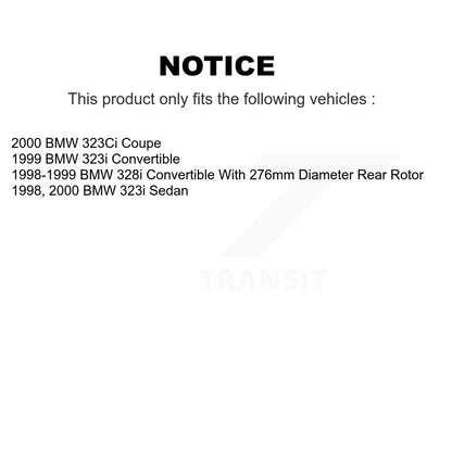 Kit de rotors de frein à disque avant et arrière et plaquettes semi-métalliques pour BMW 323i 328i 323Ci