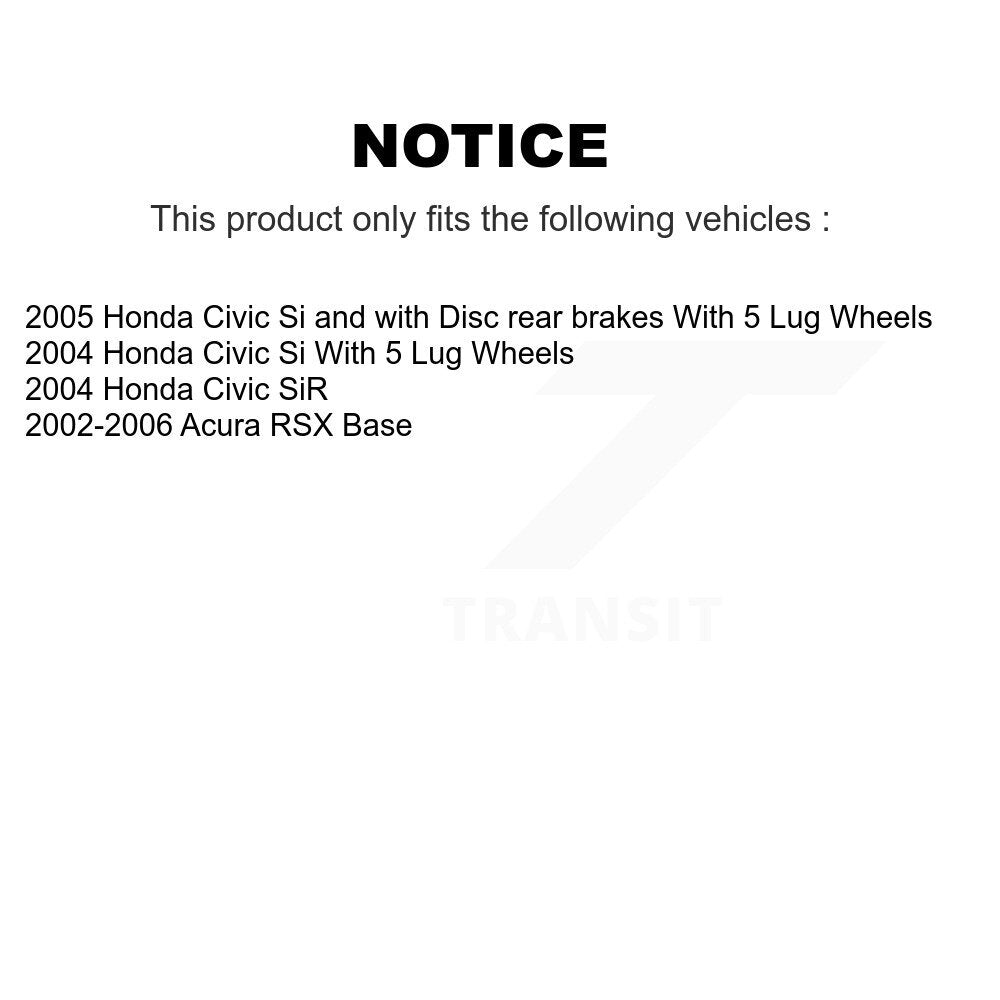 Rotors de frein à disque avant et arrière et Kit de plaquettes semi-métalliques pour Honda Civic Acura RS