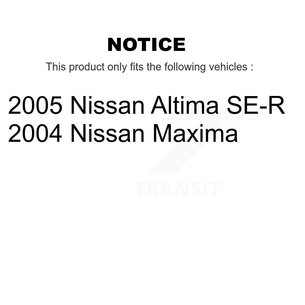 Kit de disques de frein à disque avant et arrière et plaquettes semi-métalliques pour Nissan Altima Maxim