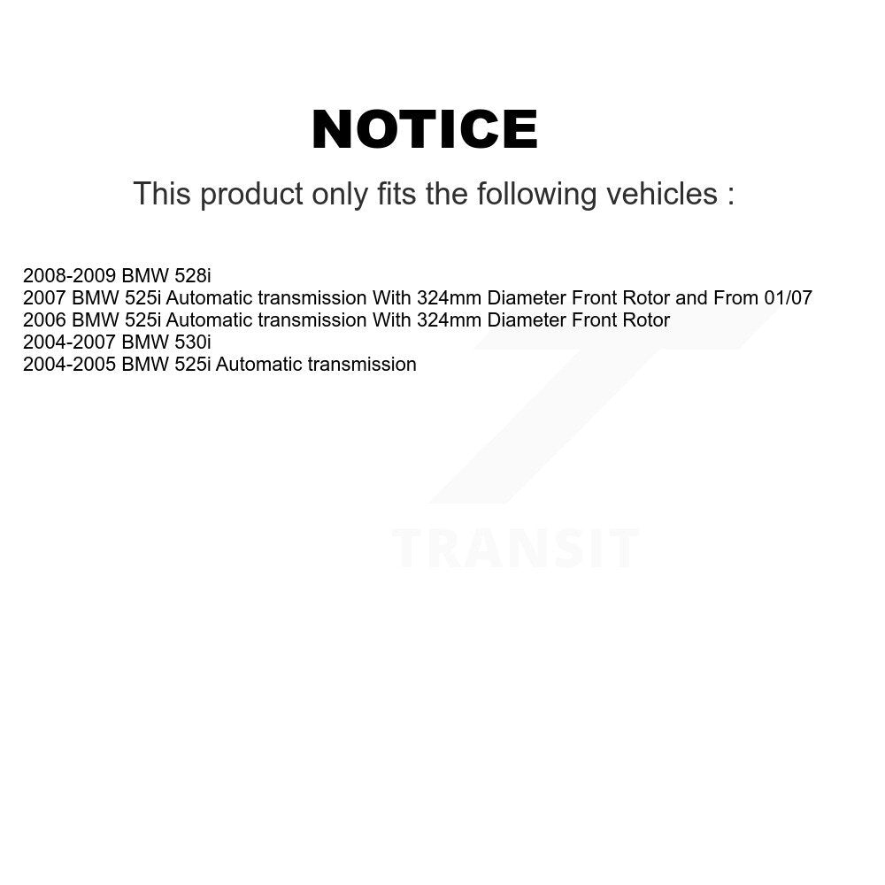 Kit de rotors de frein à disque avant et arrière et plaquettes semi-métalliques pour BMW 530i 525i 528i
