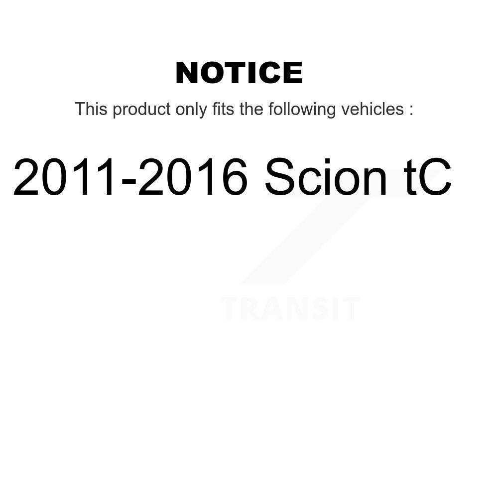 Kit de rotors de frein à disque avant et arrière et plaquettes semi-métalliques pour Scion tC 2011-2016
