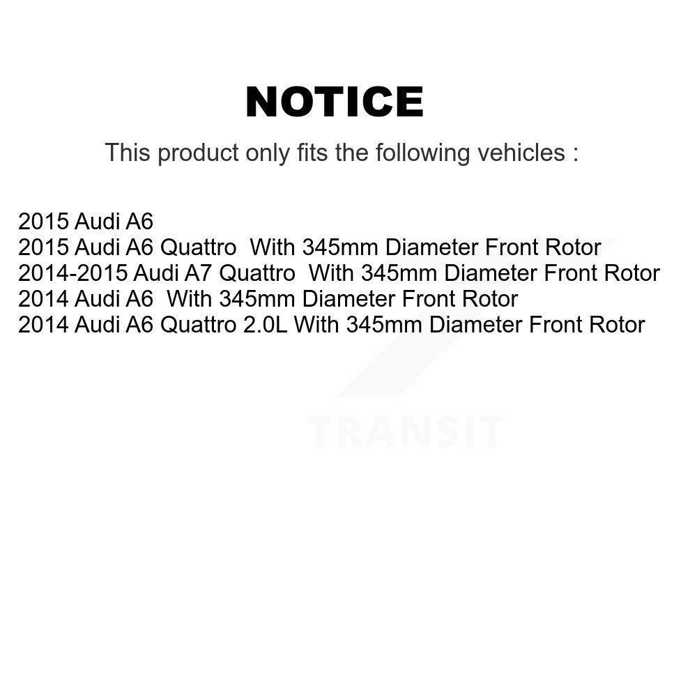 Kit de rotors de frein à disque avant et arrière et plaquettes semi-métalliques pour Audi A6 Quattro A7