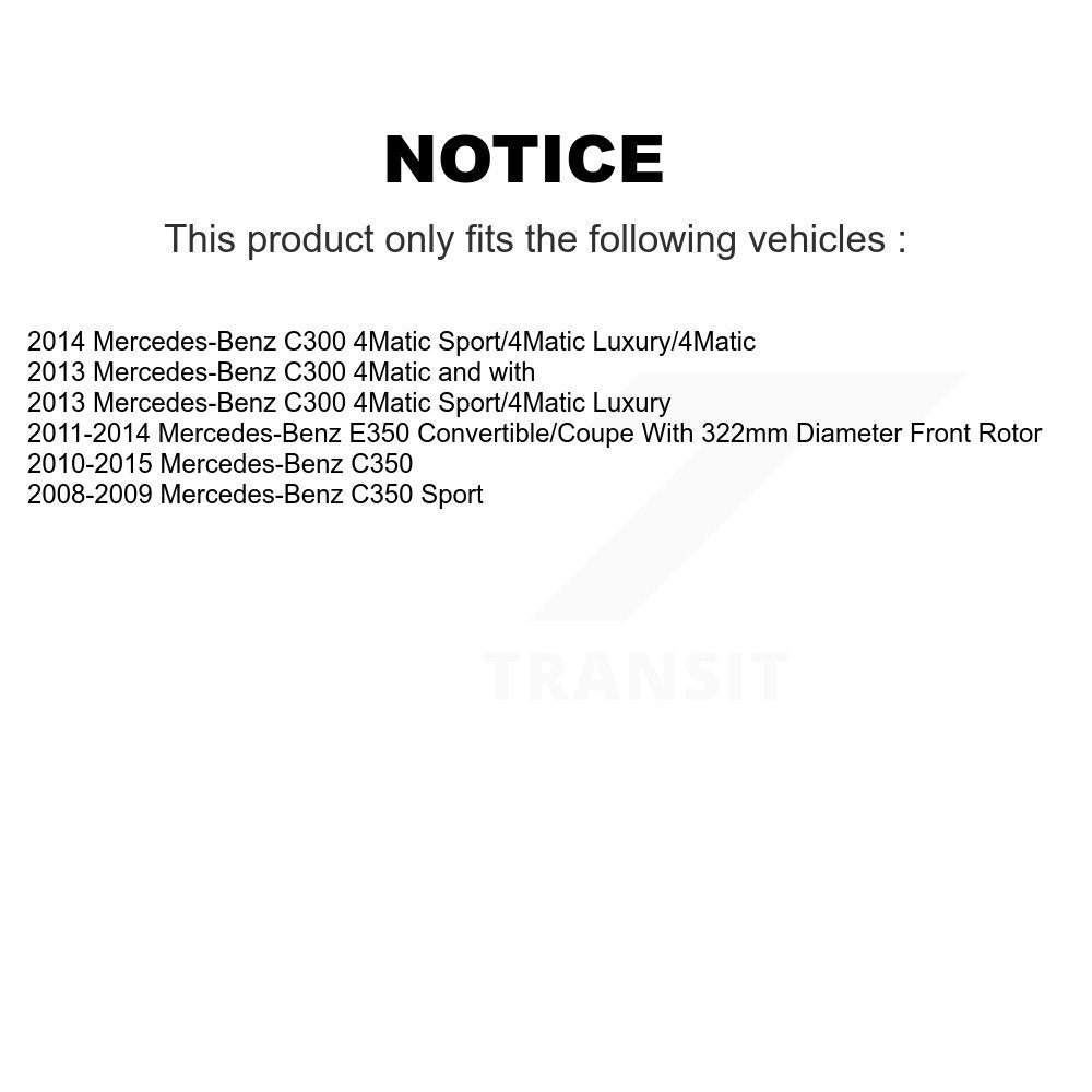 Rotors de frein avant arrière et Kit de plaquettes semi-métalliques pour Mercedes-Benz C300 C350 E35