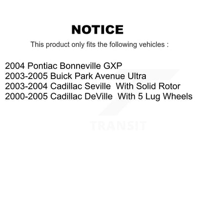 Kit de rotor de frein arrière et de plaquettes semi-métalliques pour Cadillac DeVille Séville Buick Par