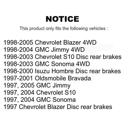 Kit de plaquettes semi-métalliques de Rotor de frein arrière, pour Chevrolet GMC Blazer S10 Jimmy Sonom