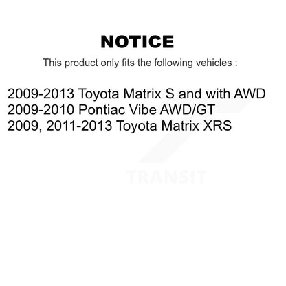 Kit de rotors de frein à disque arrière et plaquettes semi-métalliques pour Toyota Matrix Pontiac Vib