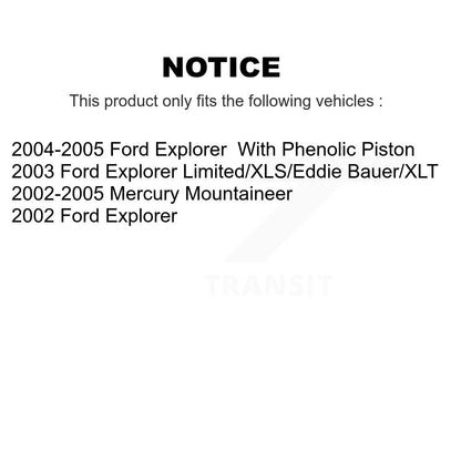 Kit de rotor de frein arrière et de plaquettes semi-métalliques pour Ford Explorer Mercury Mountainee