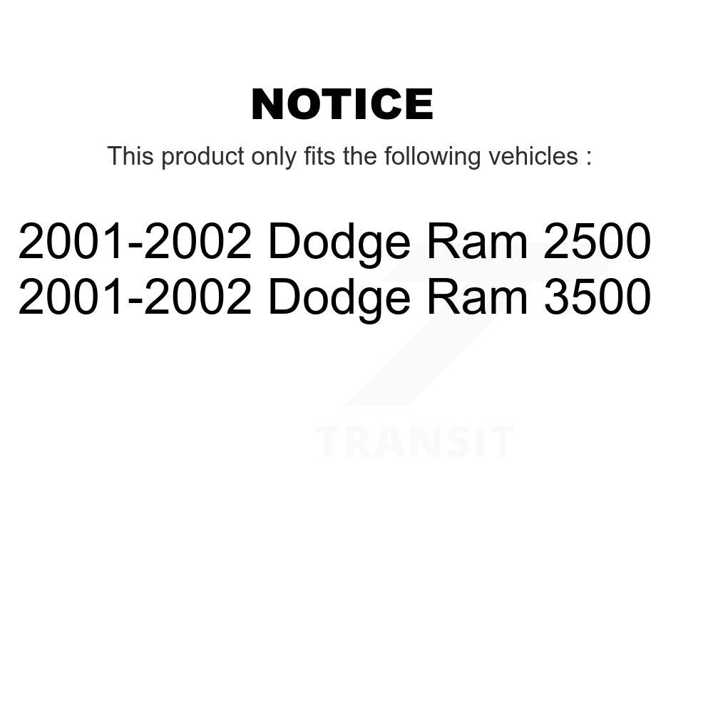 Rotors de frein à disque arrière et kit de plaquettes semi-métalliques pour Dodge Ram 2001 2002 2500 350