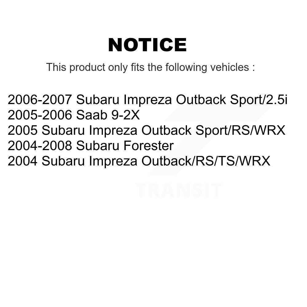 Kit de rotor de frein arrière et de plaquettes semi-métalliques pour Subaru Impreza Forester Saab 9-2