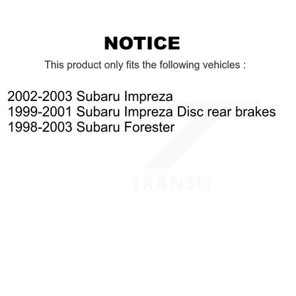 Kit de disques de frein à disque arrière et plaquettes semi-métalliques pour Subaru Forester Impreza