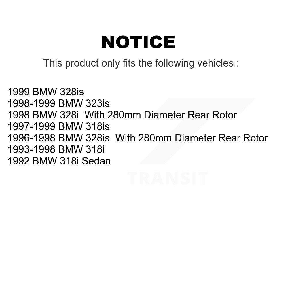 Kit de plaquettes de frein à disque arrière semi-métalliques pour BMW 318i 328i 328is 323is 318i